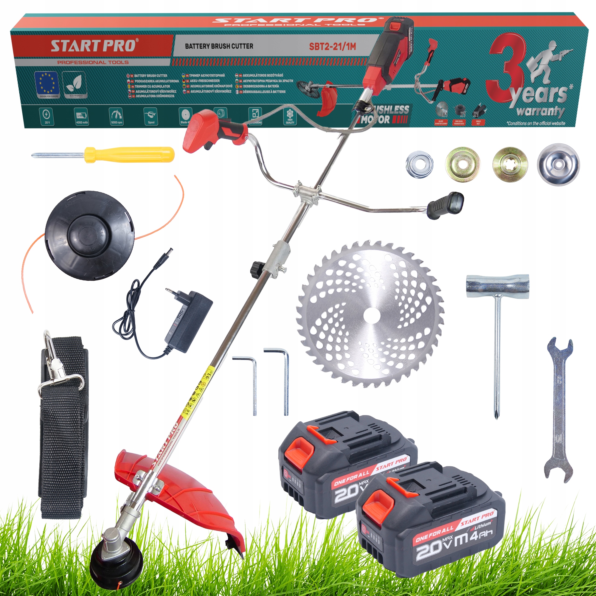 Kosa Akumulátorový vyžínač StartPro SBT2-21/1M 2x 20 V 4.0 Ah