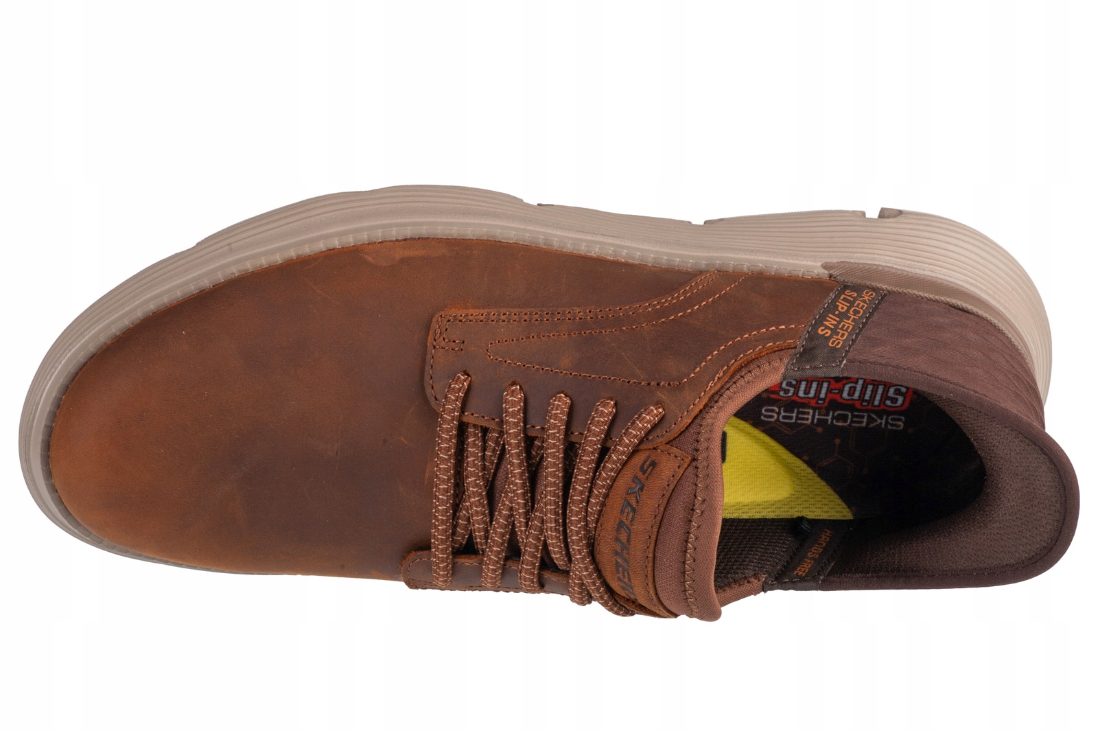 Skechers Slip-ins: Garza Ervin -44- Pánské kožené polobotky, hnědá barva