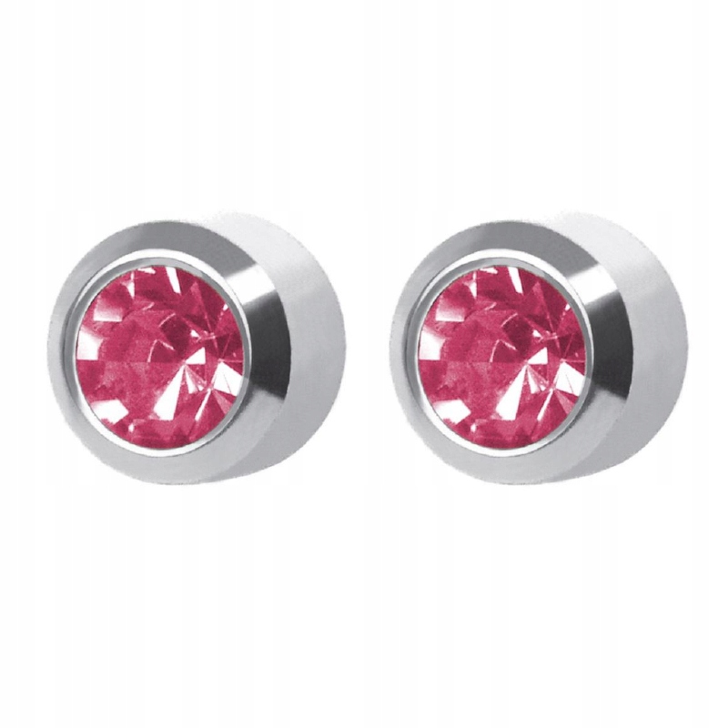 

Studex Cyrkon różowy pełna srebrne 1 Para Kolczyki