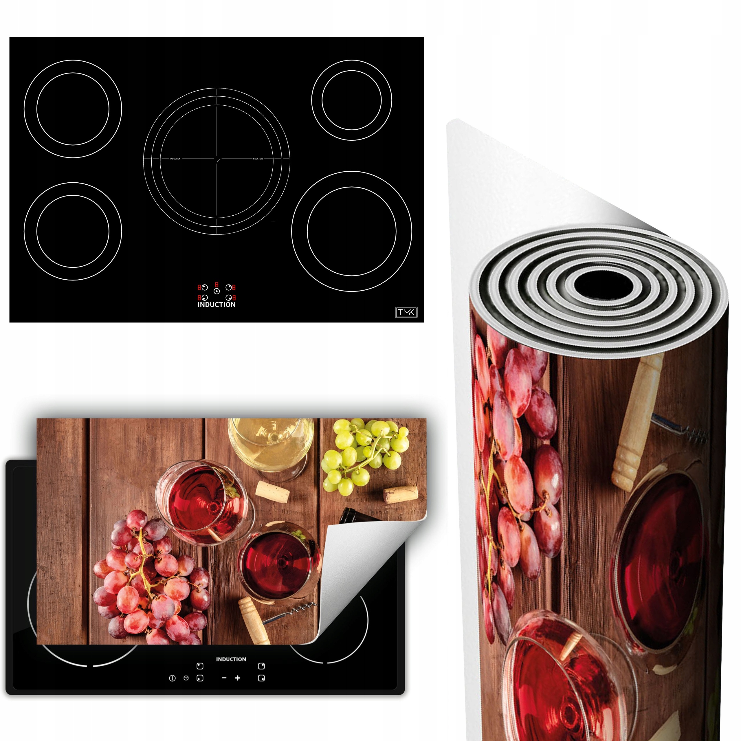 Vinylová Podložka Ochrana Kuchyňské Desky 90x52 víno dřevo