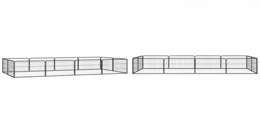 Levně Černá, Kotec pro psa, 12 panelů, ocel, 100 x 50 cm
