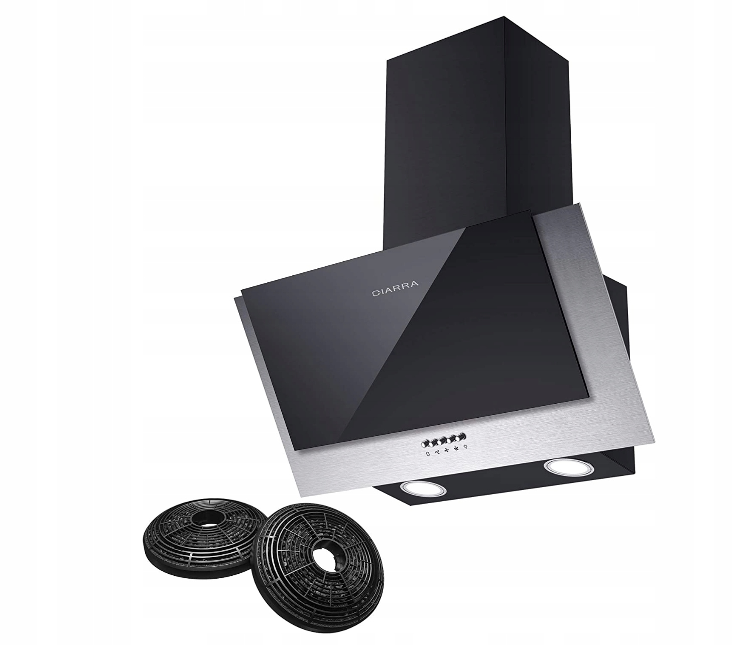 Nástěnný odsavač par Ciarra CBCB6736C 60 cm 380 m³/h Černý