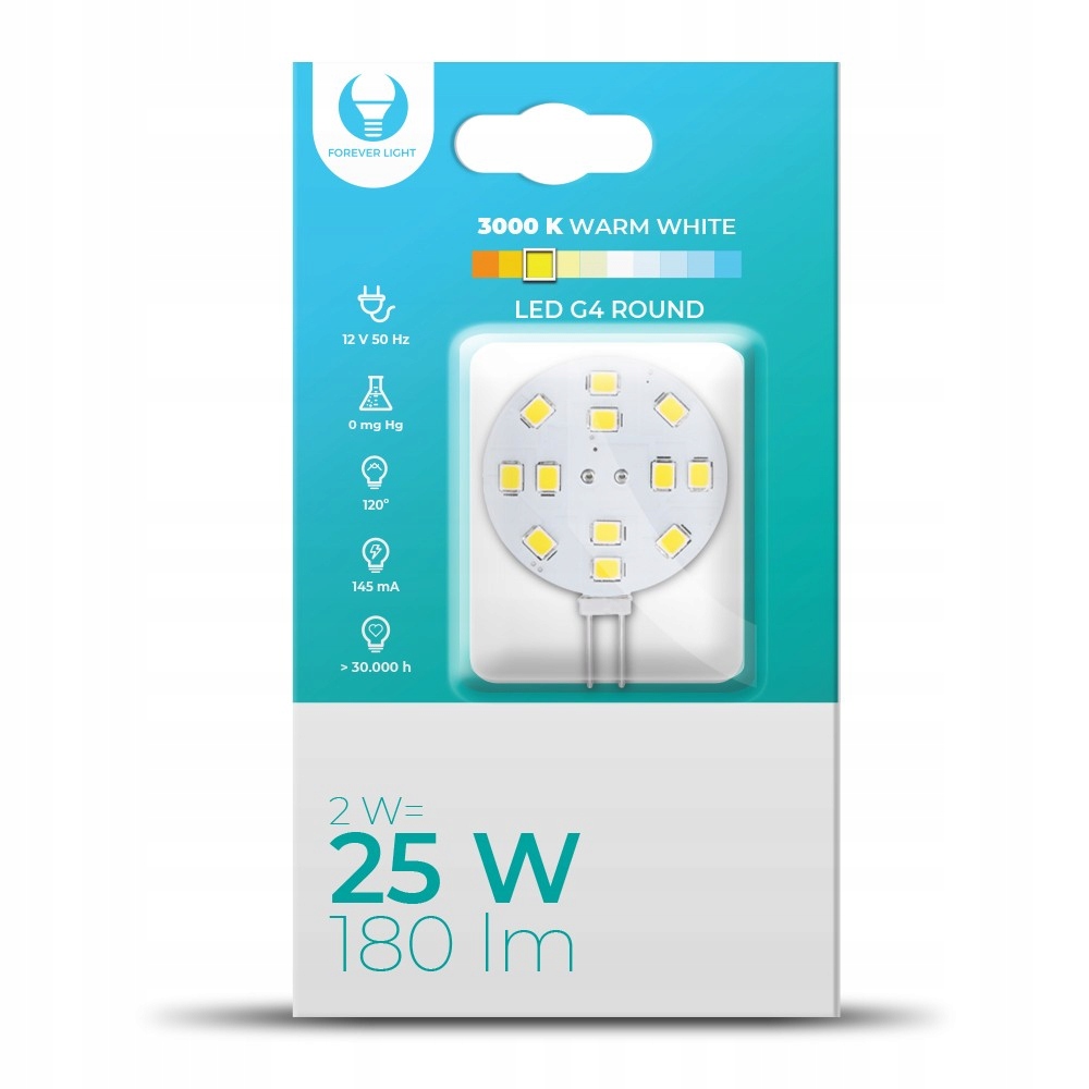 

Żarówka Led G4 Round 2W 12V Ac/dc 3000K 120° 180lm