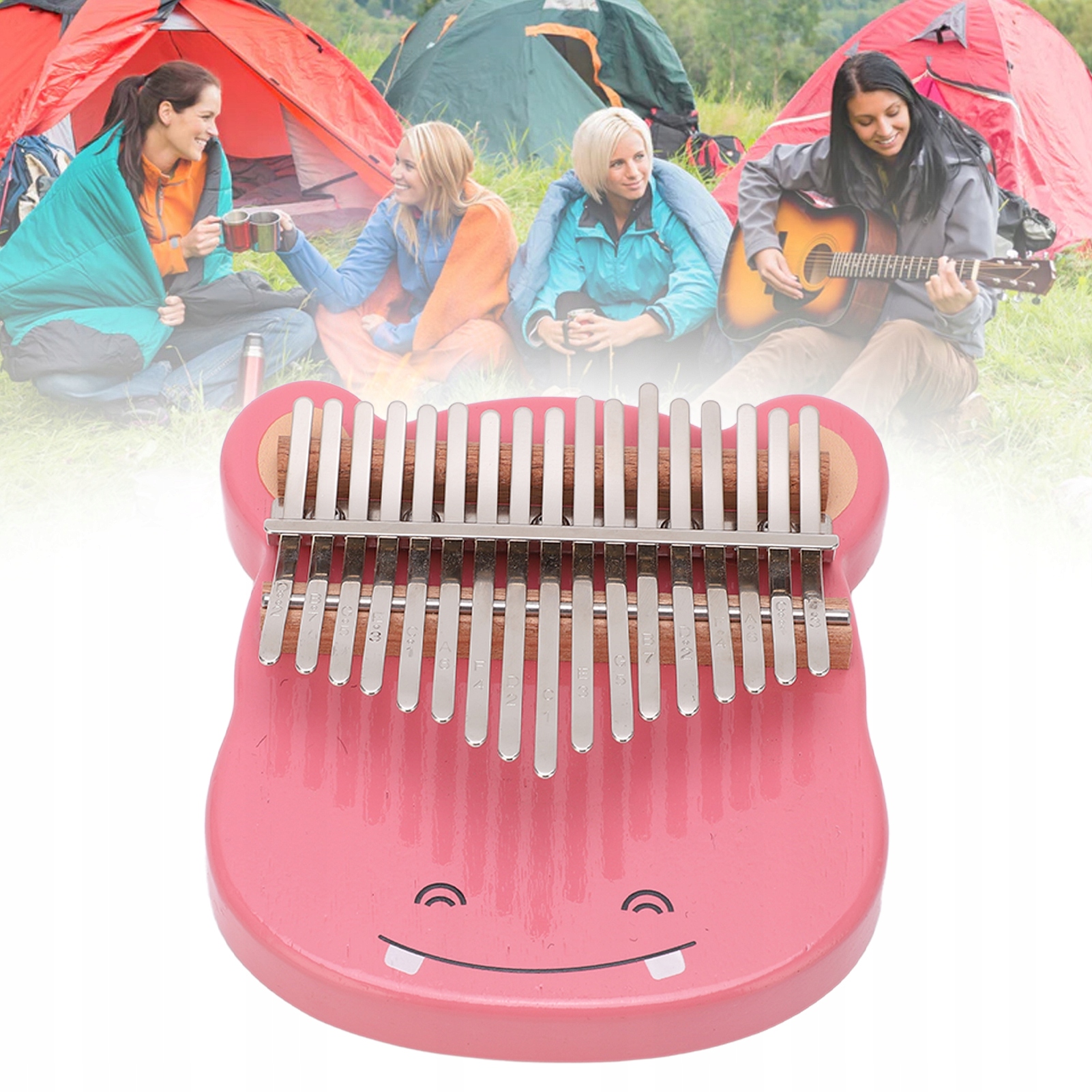 17 Tone Kalimba Portable Maple Thumb Piano Mini Kolor czerwony