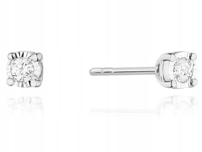 Zlaté náušnice 585 Jemné S Brilianty 1,15g s diamanty pro ni 14k