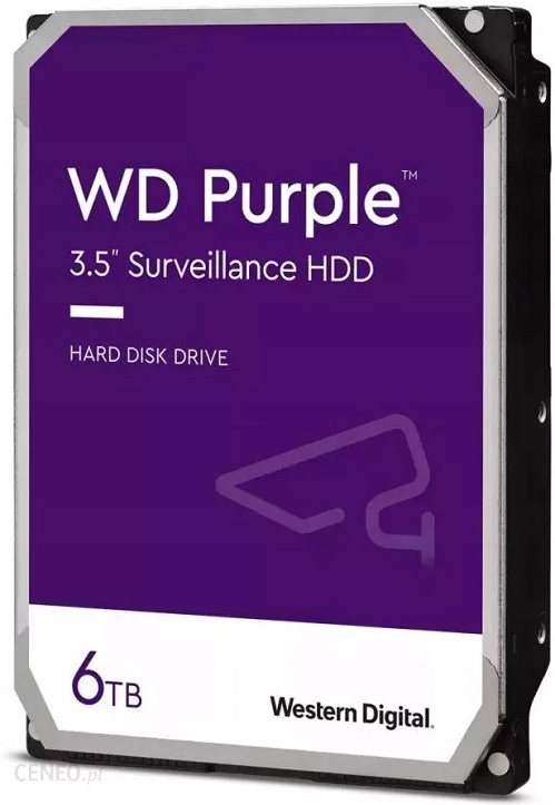 Dysk Twardy 6TB WD64PURZ Wd Purple Do Rejestratora Monitoringu Cctv 24/7