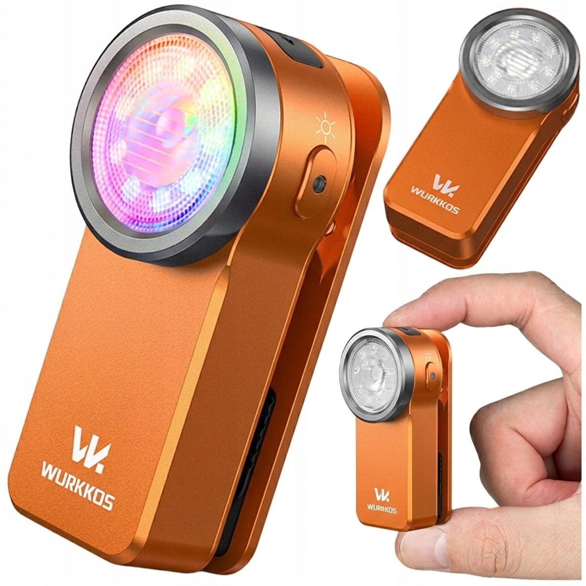 Mini Latarka Led Wurkkos HD03 680 lm Usb-c Rgb Magnes IPX6 Pomarańczowa