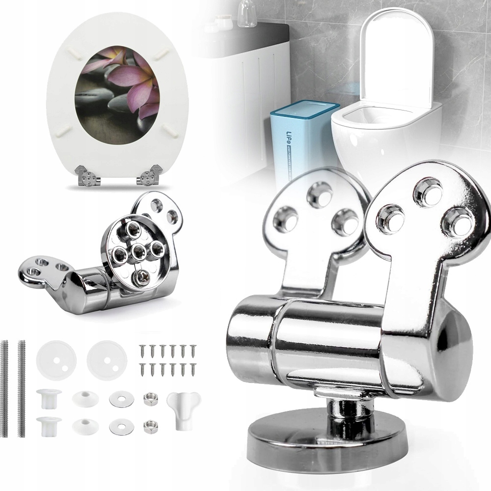 ZAMIENNIK ZAWIASÓW DESKI SEDESOWEJ DO DREWNA, PŁYTY MDF, MIĘKKIE ZAMYKANIE