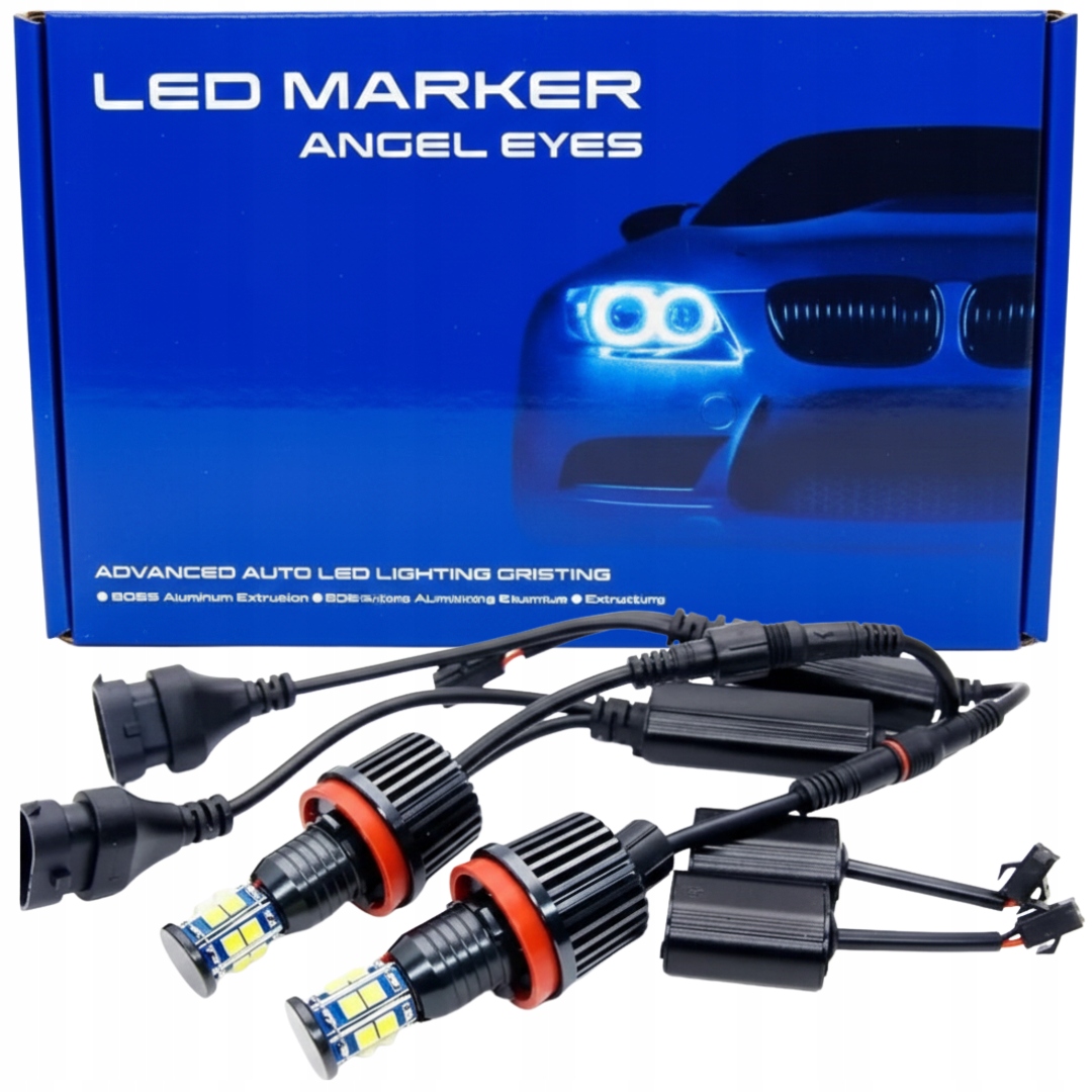 Led Angel Eyes kroužky H8 120W pro Bmw E60 E61 E90 X5 – sada 2 ks, Canbus, Plug & Play, náhrada za 63217760782