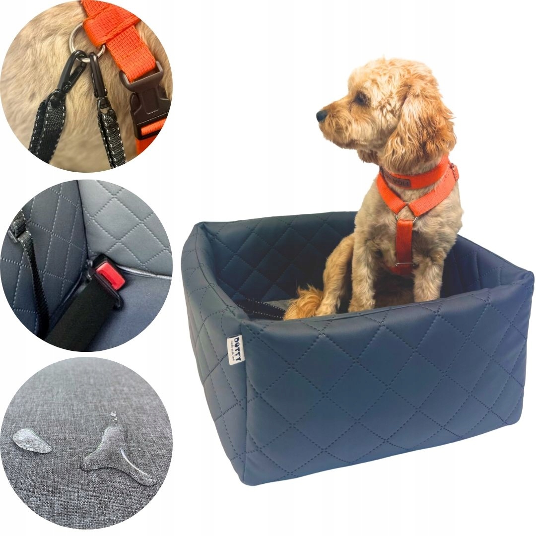 Levně Autosedačka pro dva psy přepravka do auta na pásy M