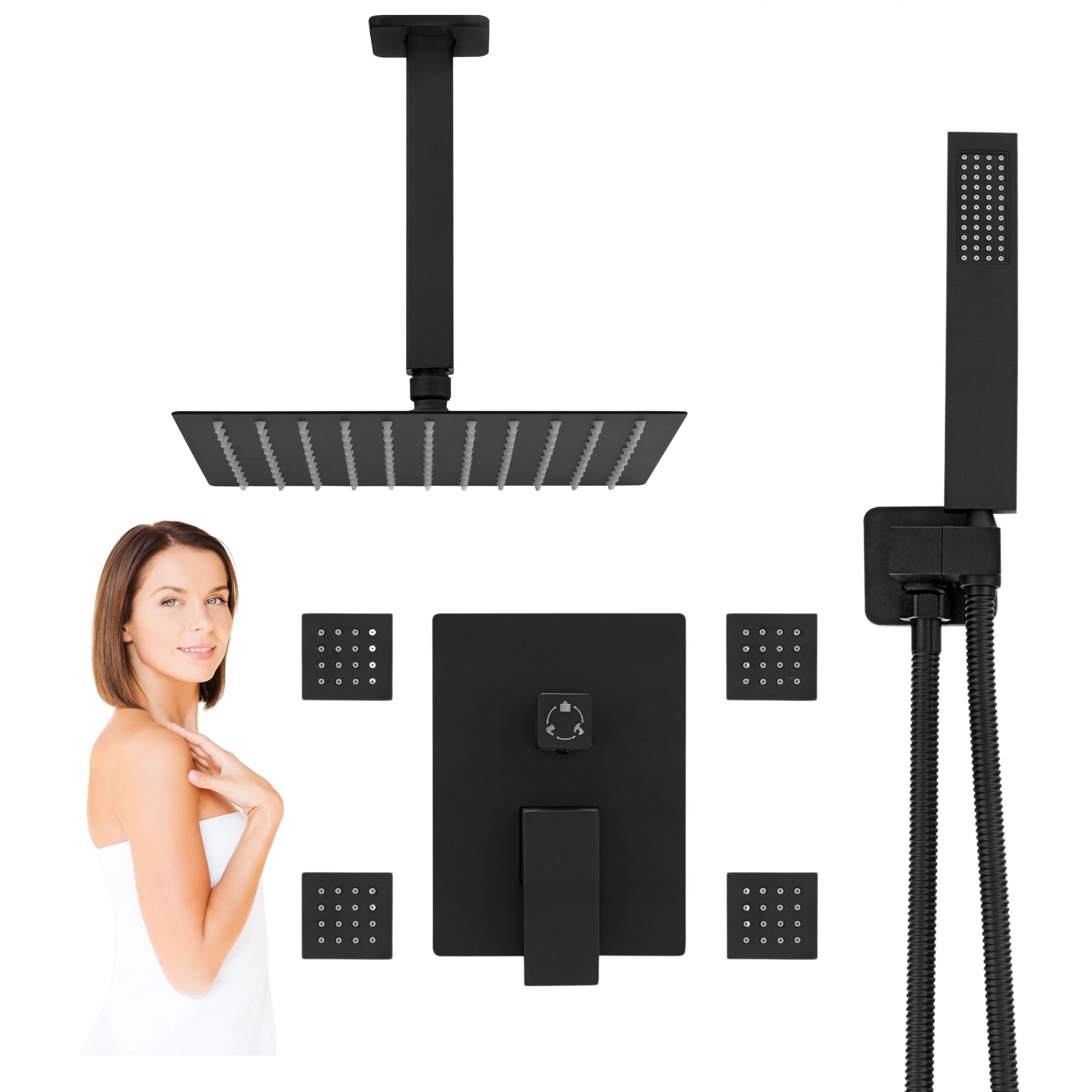 Sprchový Set Podomítkový Cubo Smartbox Černý