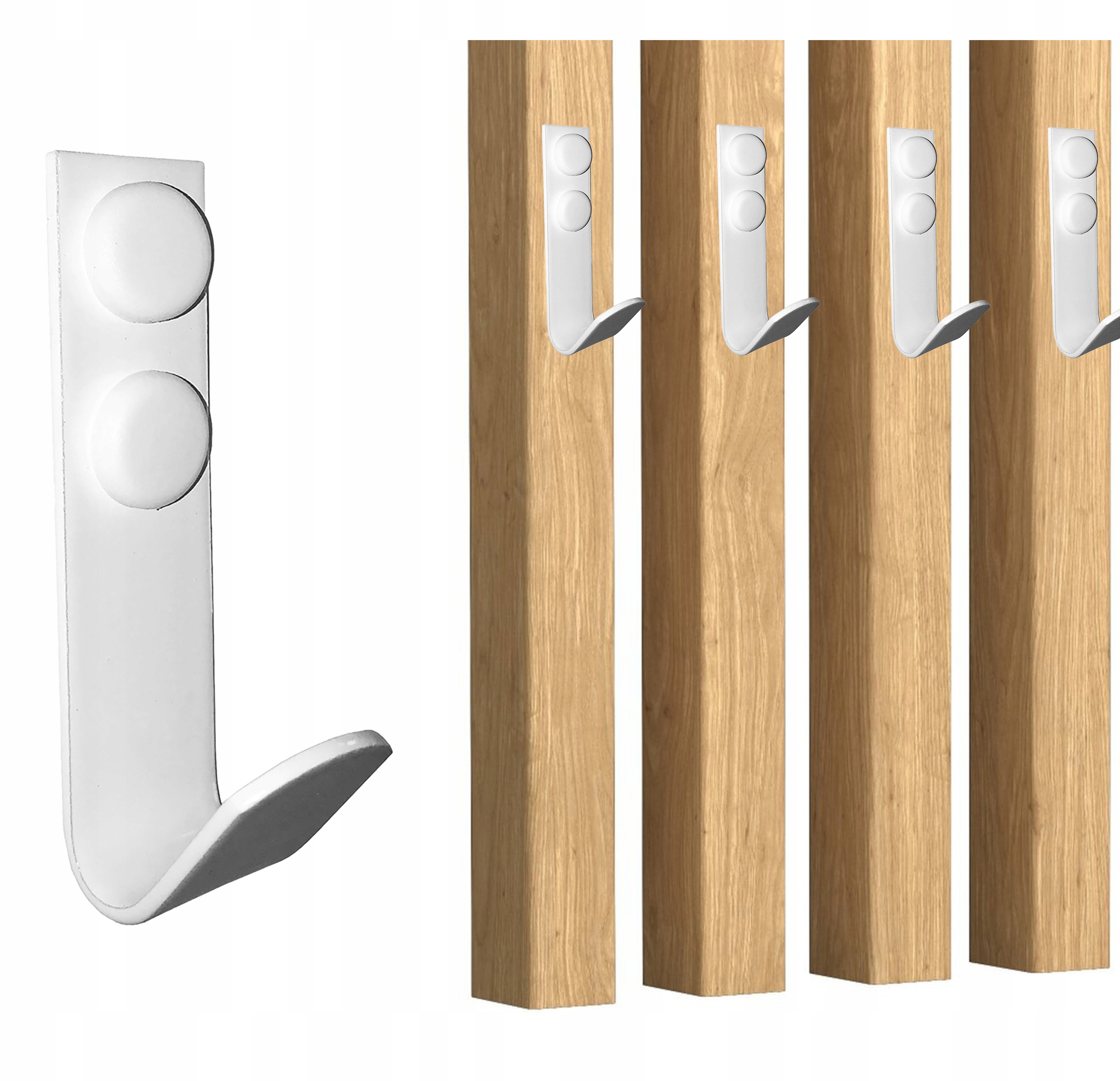 WIESZAK ŚCIENNY HACZYK LAMELE UBRANIA PRZEDPOKÓJ BIAŁY METALOWY LOFT