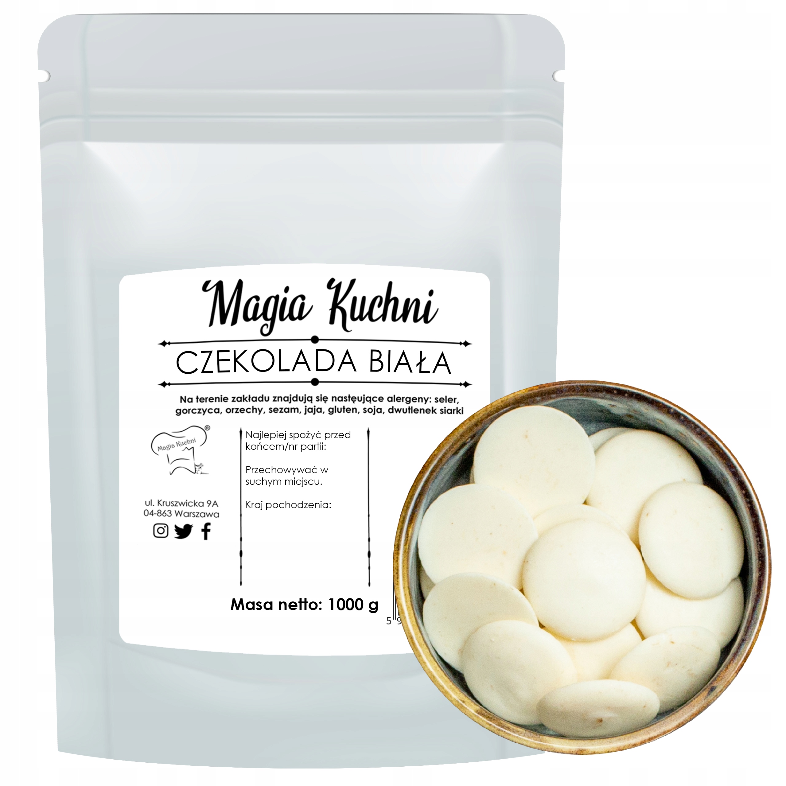 Čokoláda Bílá 1kg italská 32% lahodná