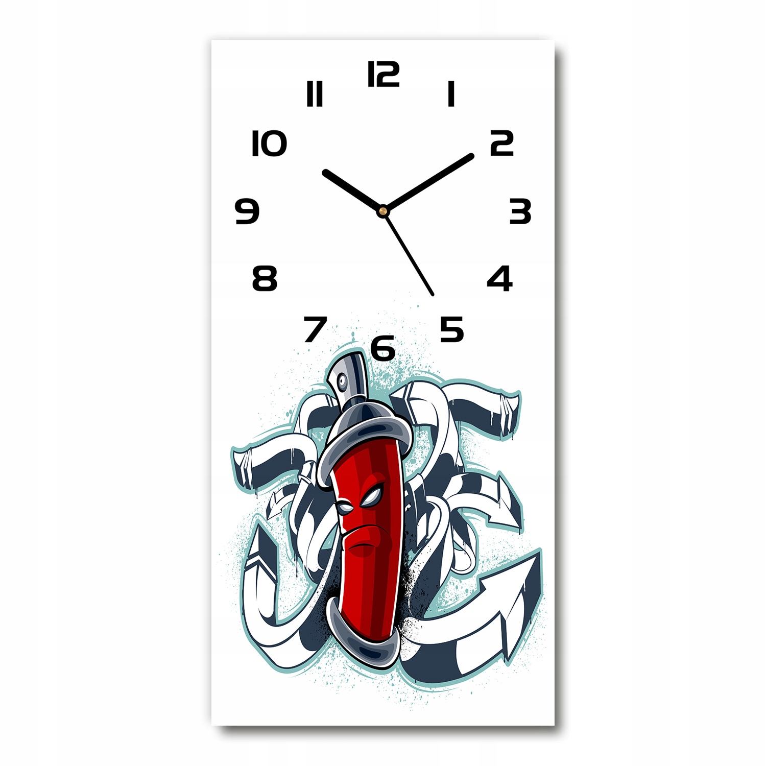 

Cichy szklany zegar na ścianę Graffiti 30x60 pion