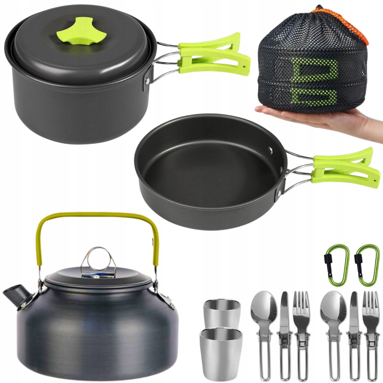 Naczynia Turystyczne Duży Zestaw 18w1 Garnek Patelnia Garnki Kemping XL Kod producenta 14224