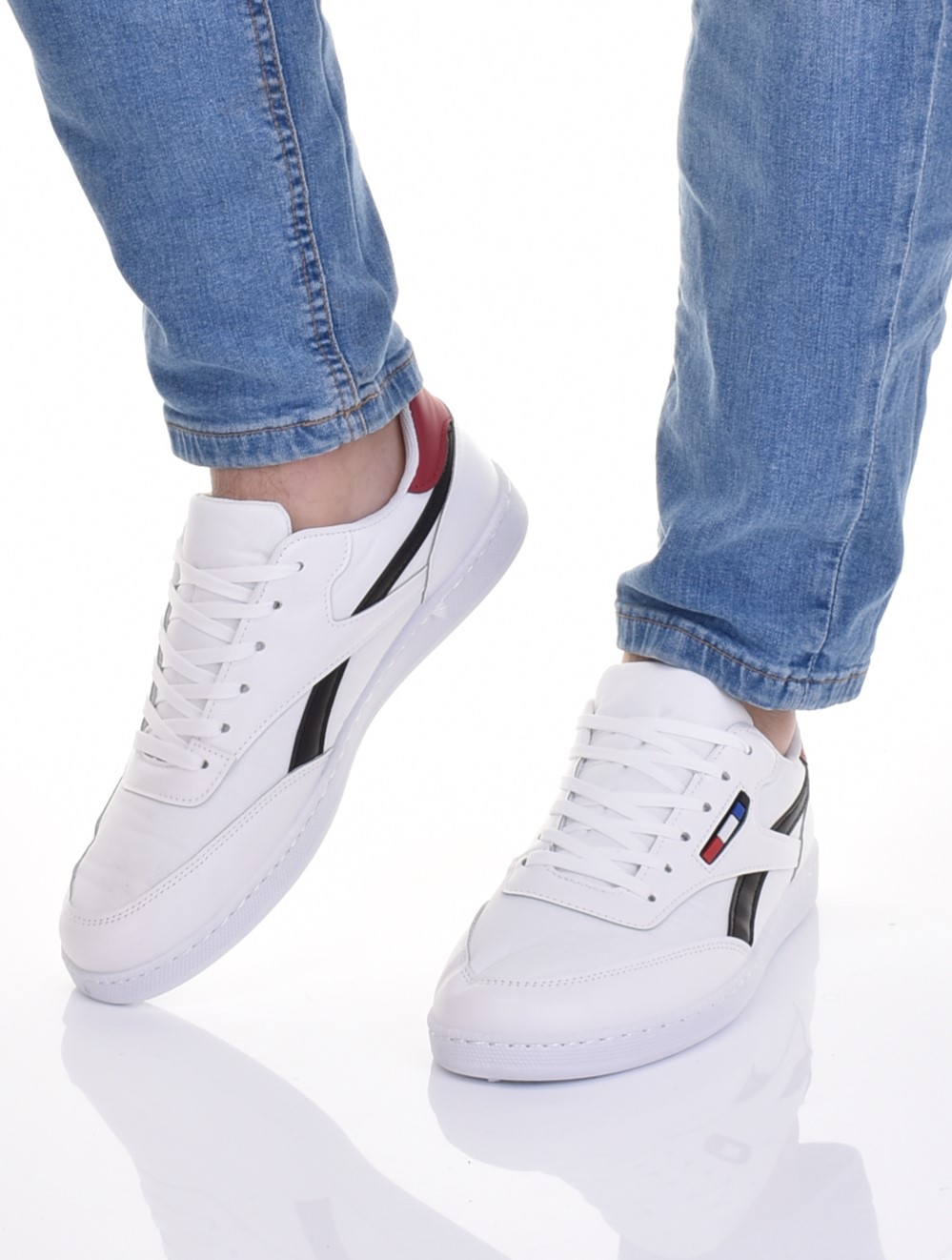 LEKKIE BUTY SPORTOWE MĘSKIE NISKIE SNEAKERSY SKÓRZANE NA WIOSNĘ LATO Oryginalne opakowanie producenta pudełko