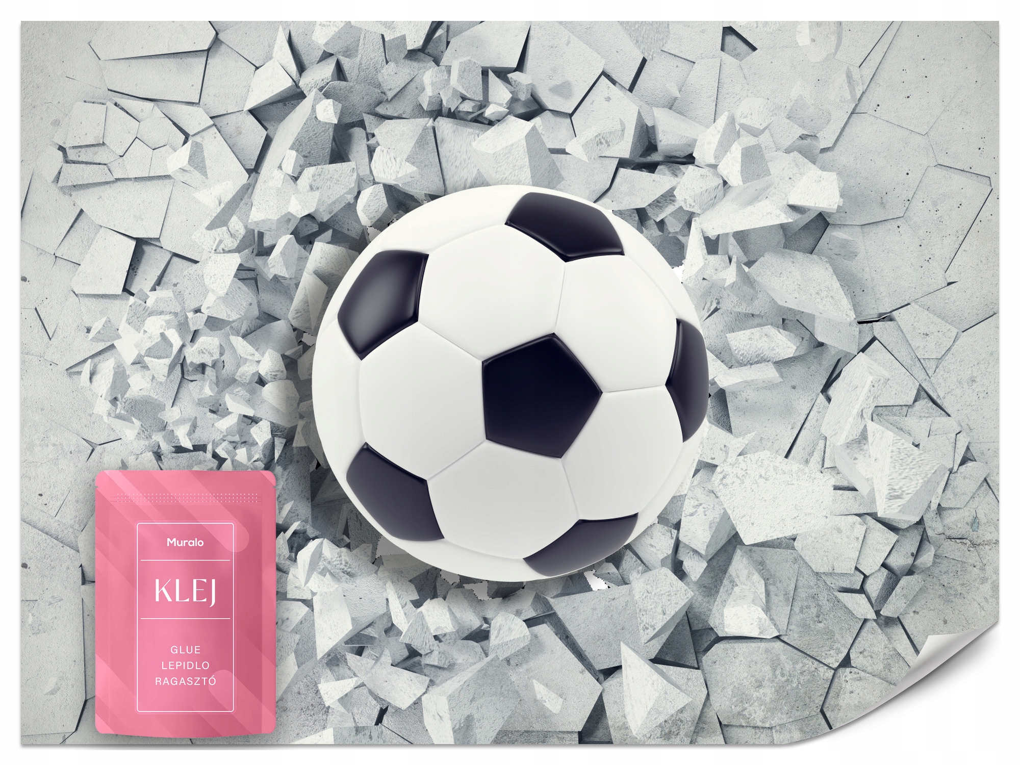 Fototapeta Pro Chlapce Fotbal Sport Abstrakce Zeď Efekt 3D 500x350