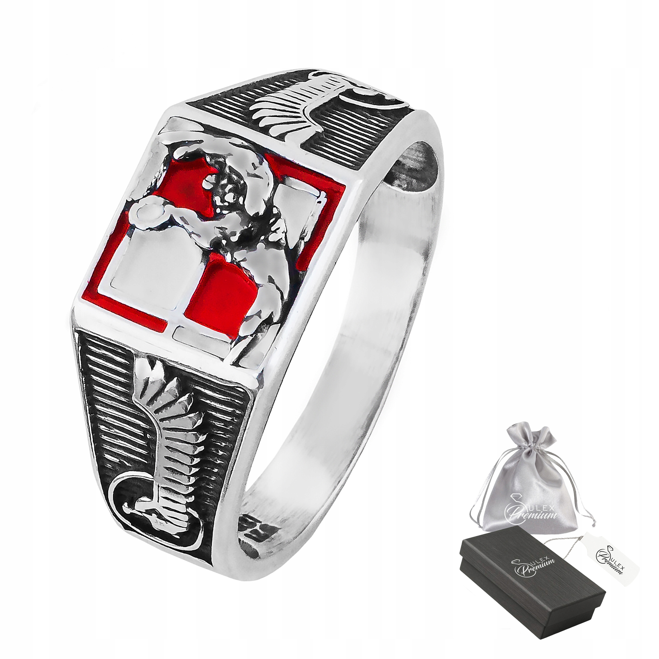 Sygnet Mužský stříbro ryzost 925 Polské letectvo Pilot Szachownica vel. 26