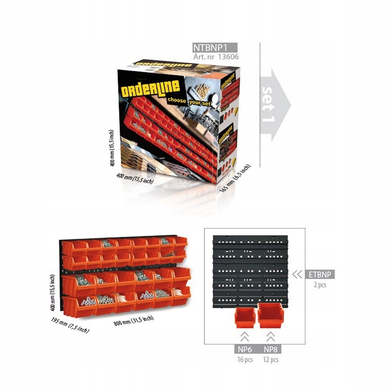 Nástrojová deska Ogranizer Garáž Dílna na zeď na nářadí SET1