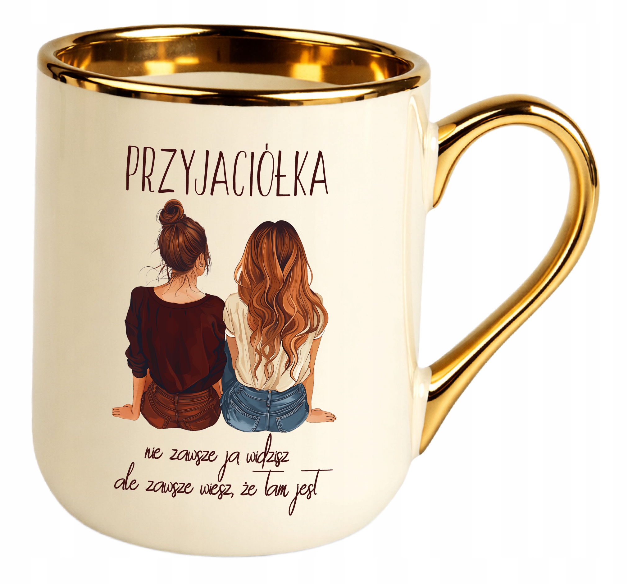 Kubek Elegant kremowy dla Przyjaciółki Koleżanki Nie zawsze ją widzisz