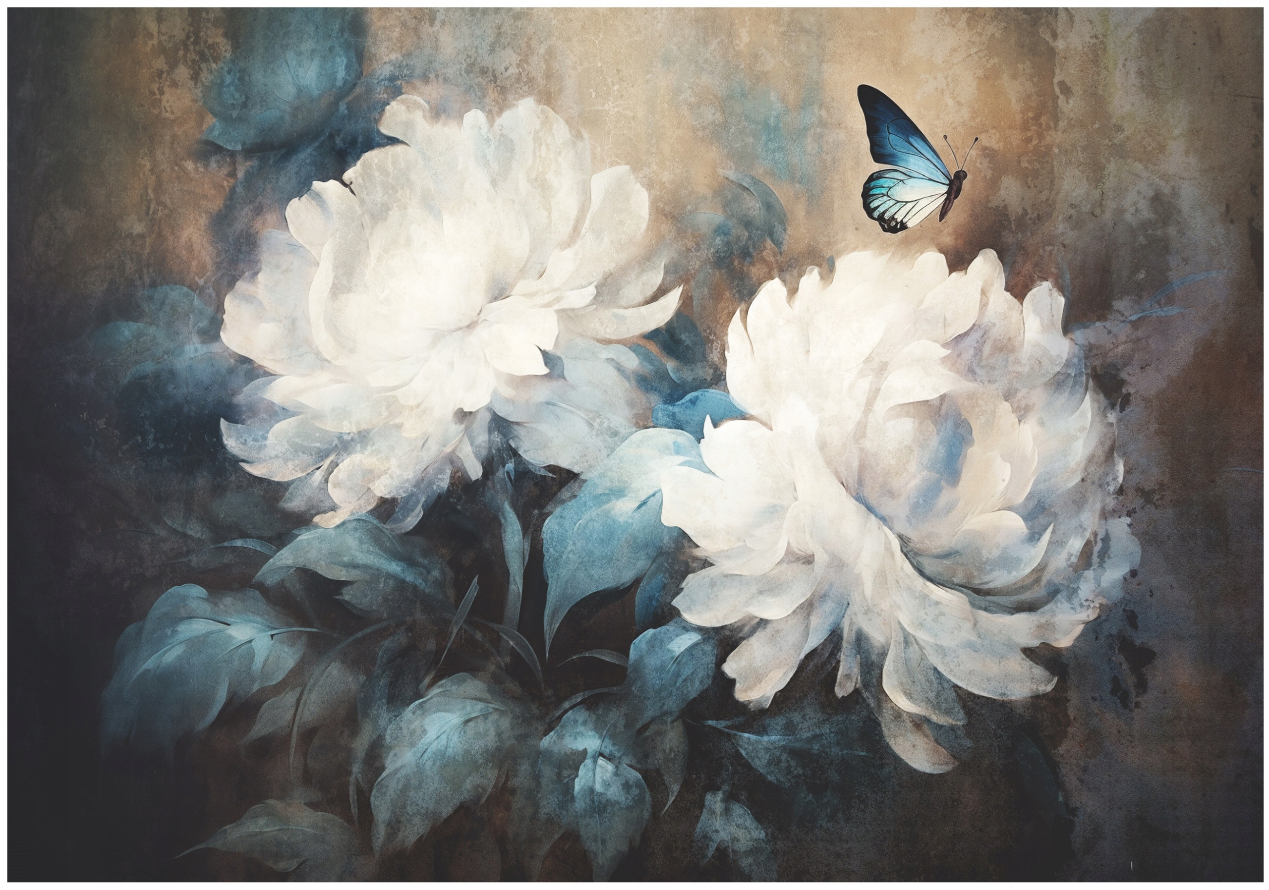 Fototapeta Kvety Na Betonu Pivonie Veľké Do Spálne Obývačky Tapeta 400x280