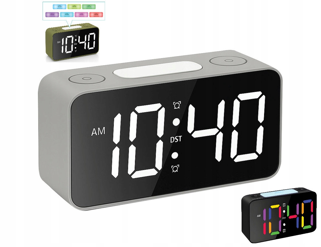 Čitelný Budík Led Jvd SB2020.2 Barevné Podsvícení Led Usb Rgb