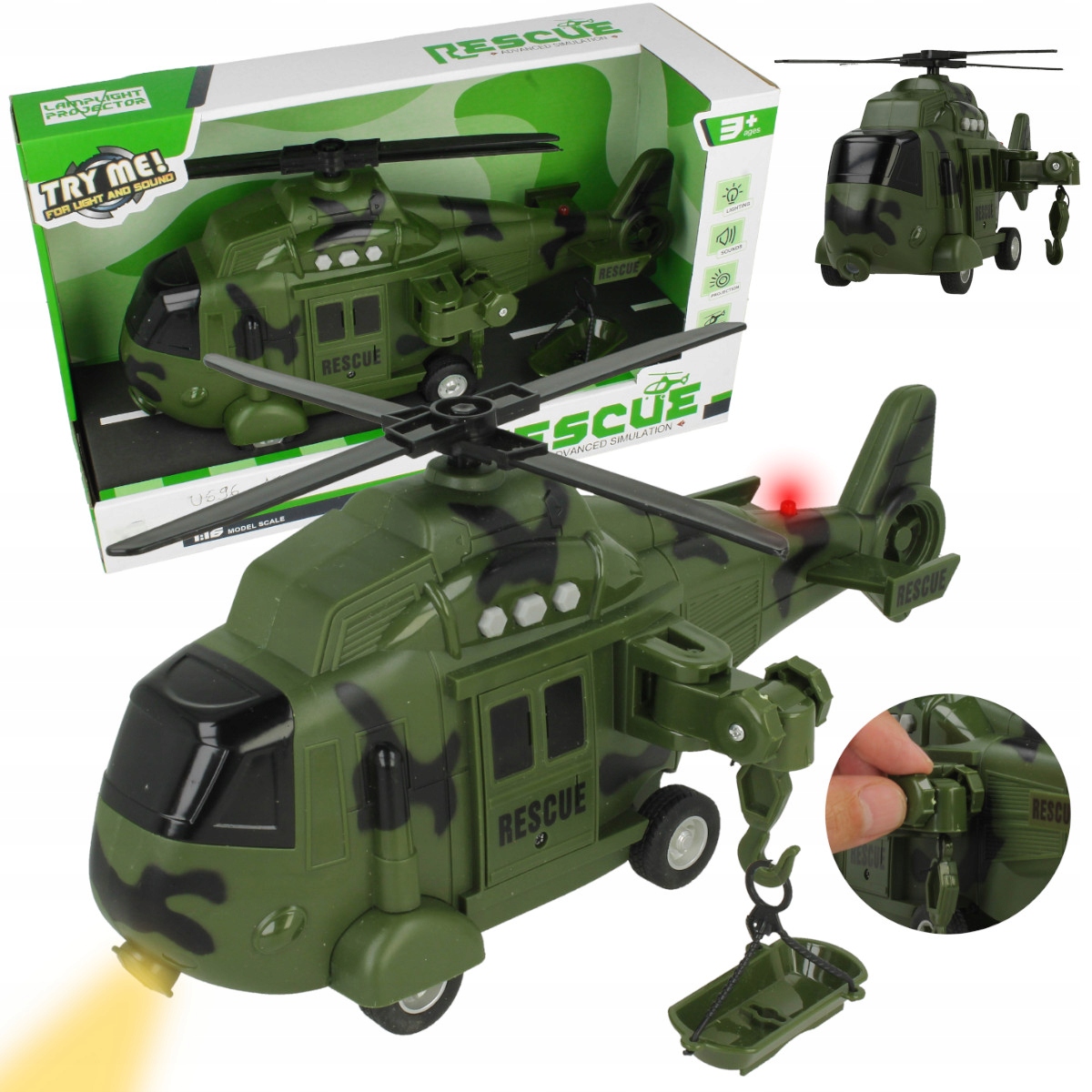 

Helikopter Samolot Ratunkowy Napęd Dźwięk Światło
