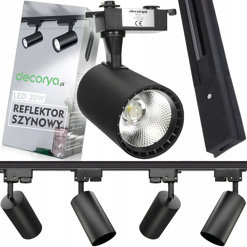 4X Led Kolejnicový Reflektor S Hotovým Osvětlovacím Systémem Kolejnicový Kabel
