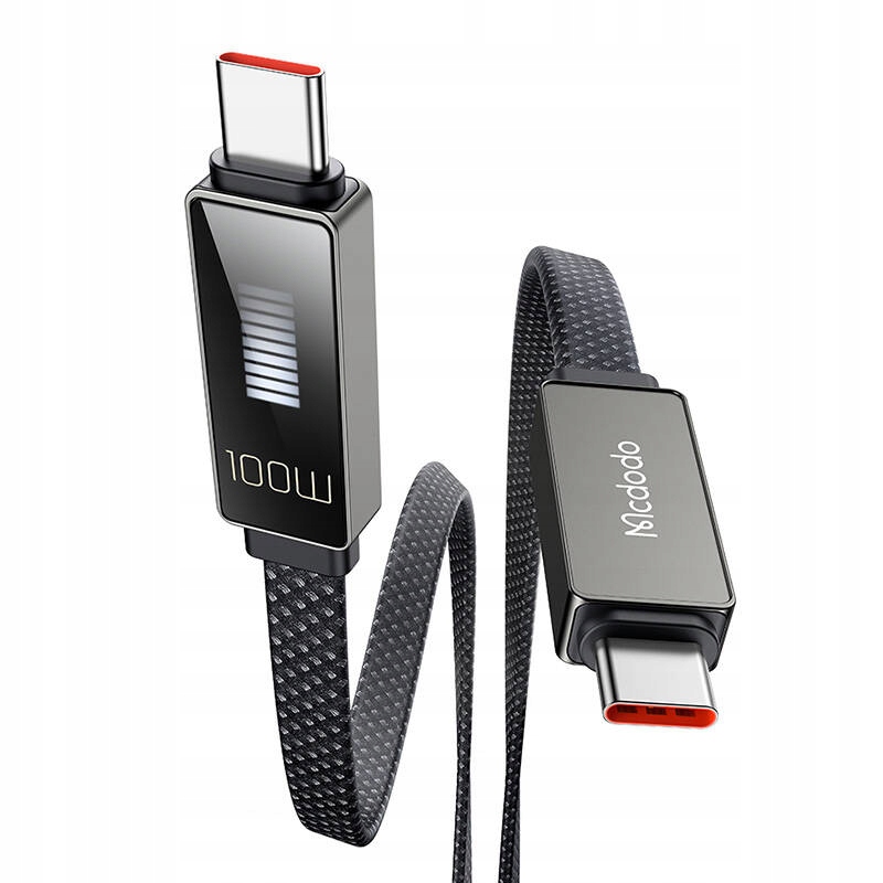 Mcdodo Data Cable kabel do danych Usb-c Usb-c Pd 100 Led, 1,2 czarny