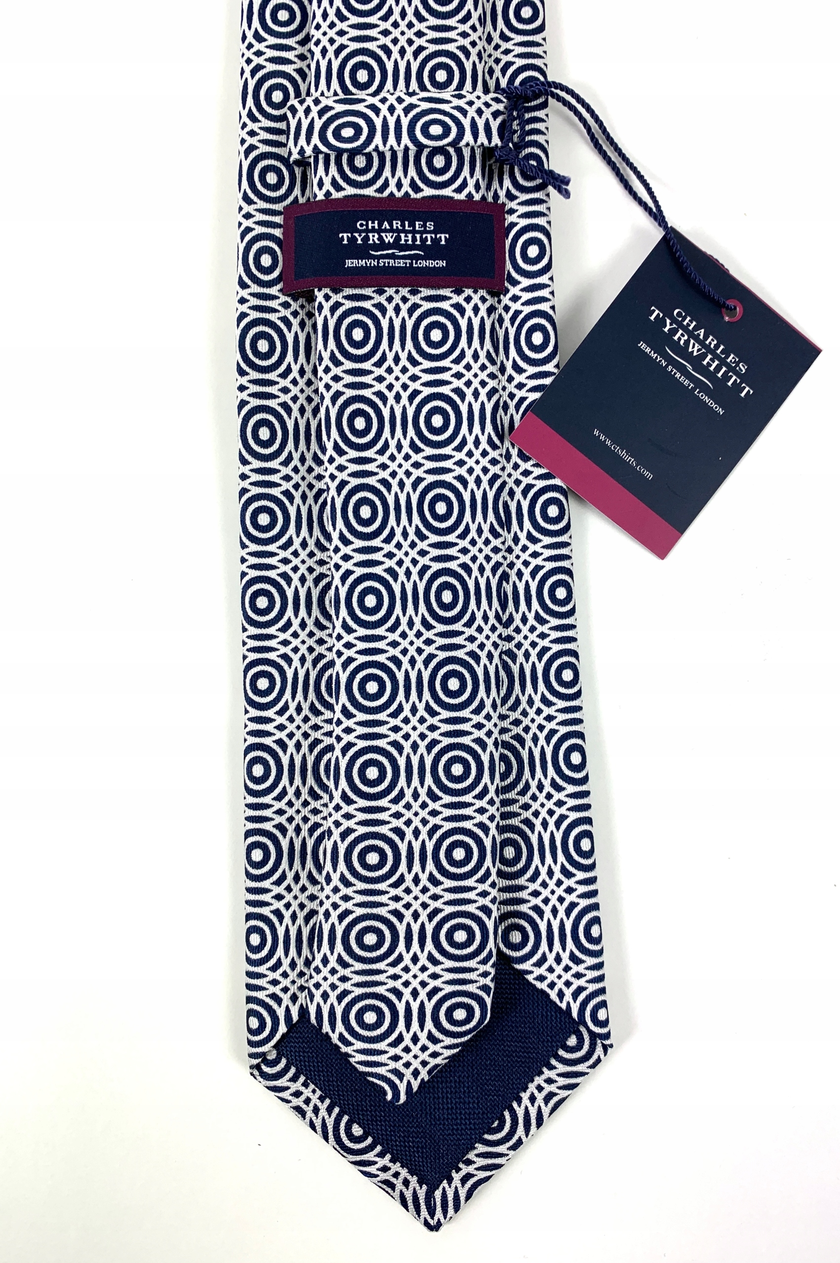 Elegancki krawat męski jedwabny CHARLES TYRWHITT Kod producenta TIC0849WHTONE