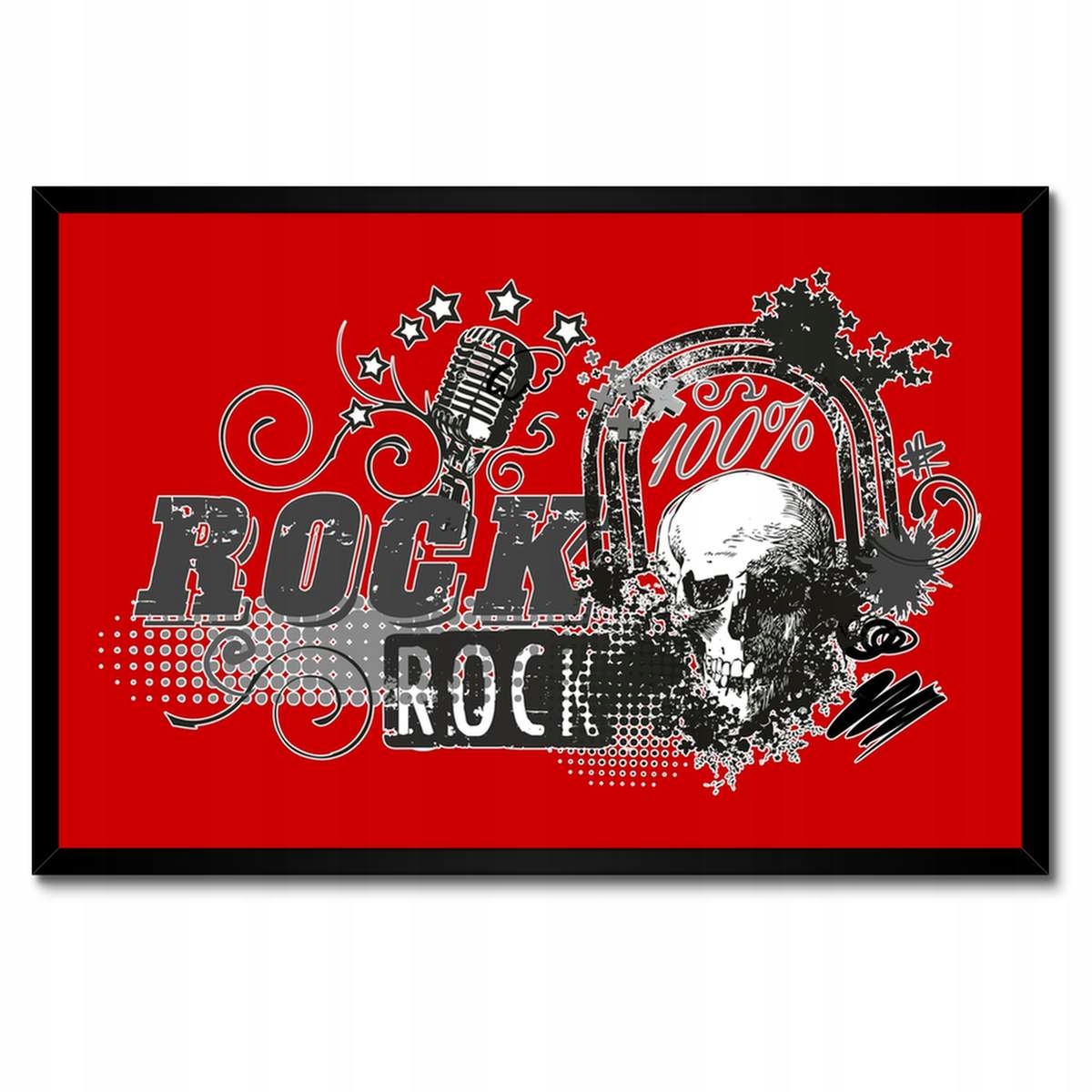 Plakáty v rámu 60x40 Rock music Lebka
