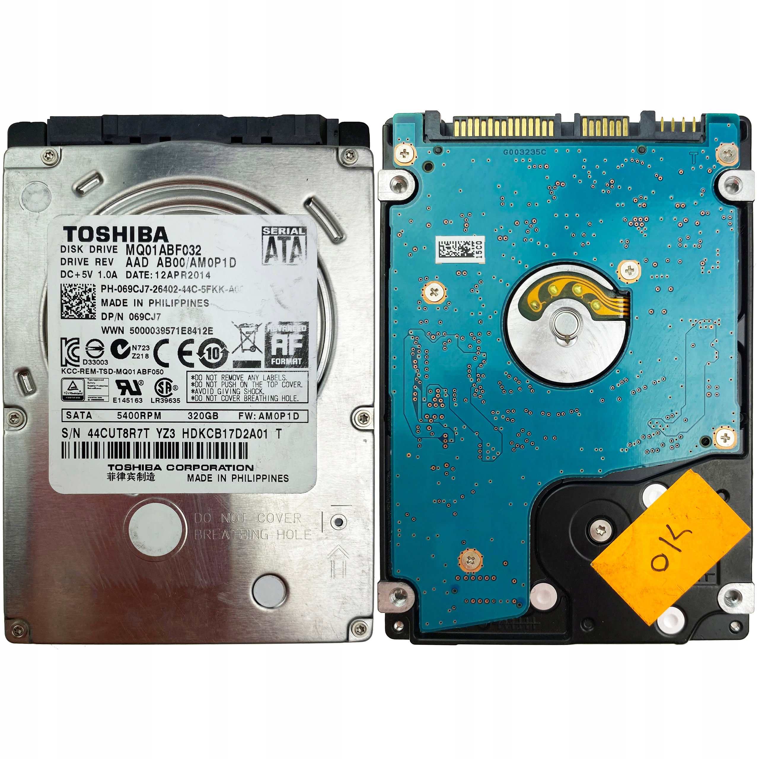 TOSHIBA MQ01ABF032 | AAD AA00/AM0P1D | 100% }uD