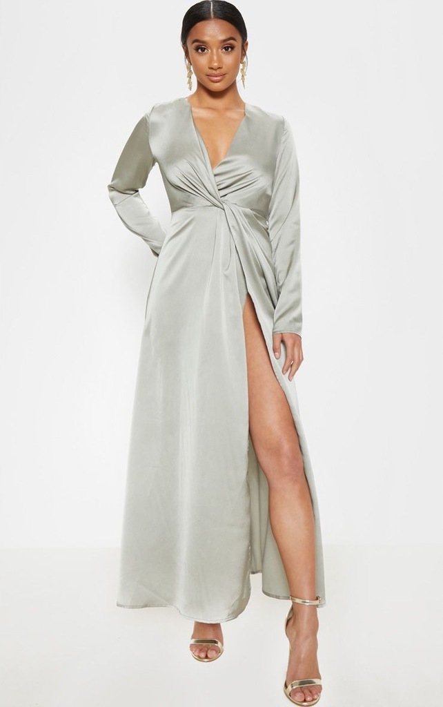 PRETTYLITTLETHING SATYNOWA MAXI SUKIENKA 36