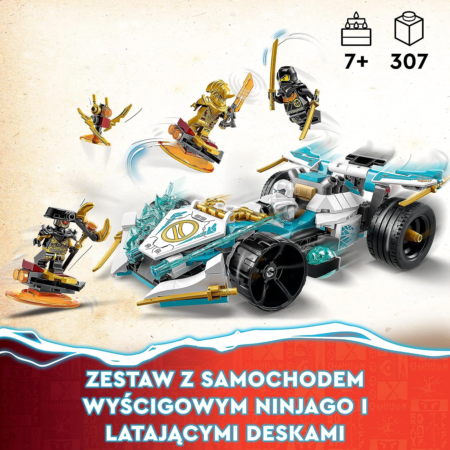 LEGO NINJA GO 71791 SAMOCHÓD WYŚCIGOWY AUTO SPINJITZU SMOKA ZANE'A 7+ Bohater LEGO Ninjago
