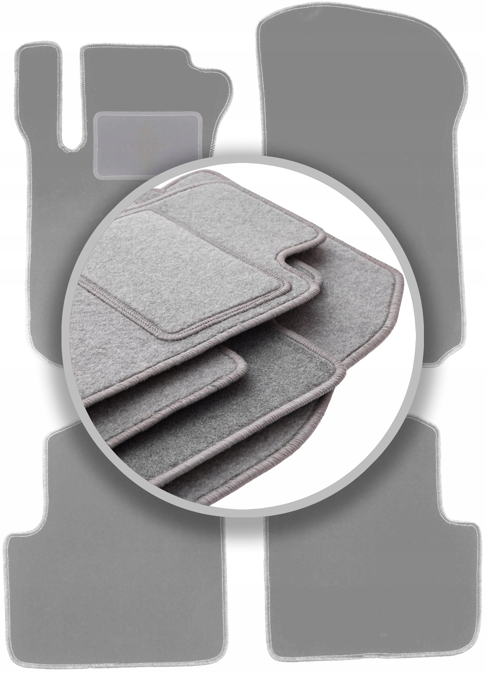 Velurové koberce Oslo šedé pro: Mercedes R W251 R251 minivan 2005-2013