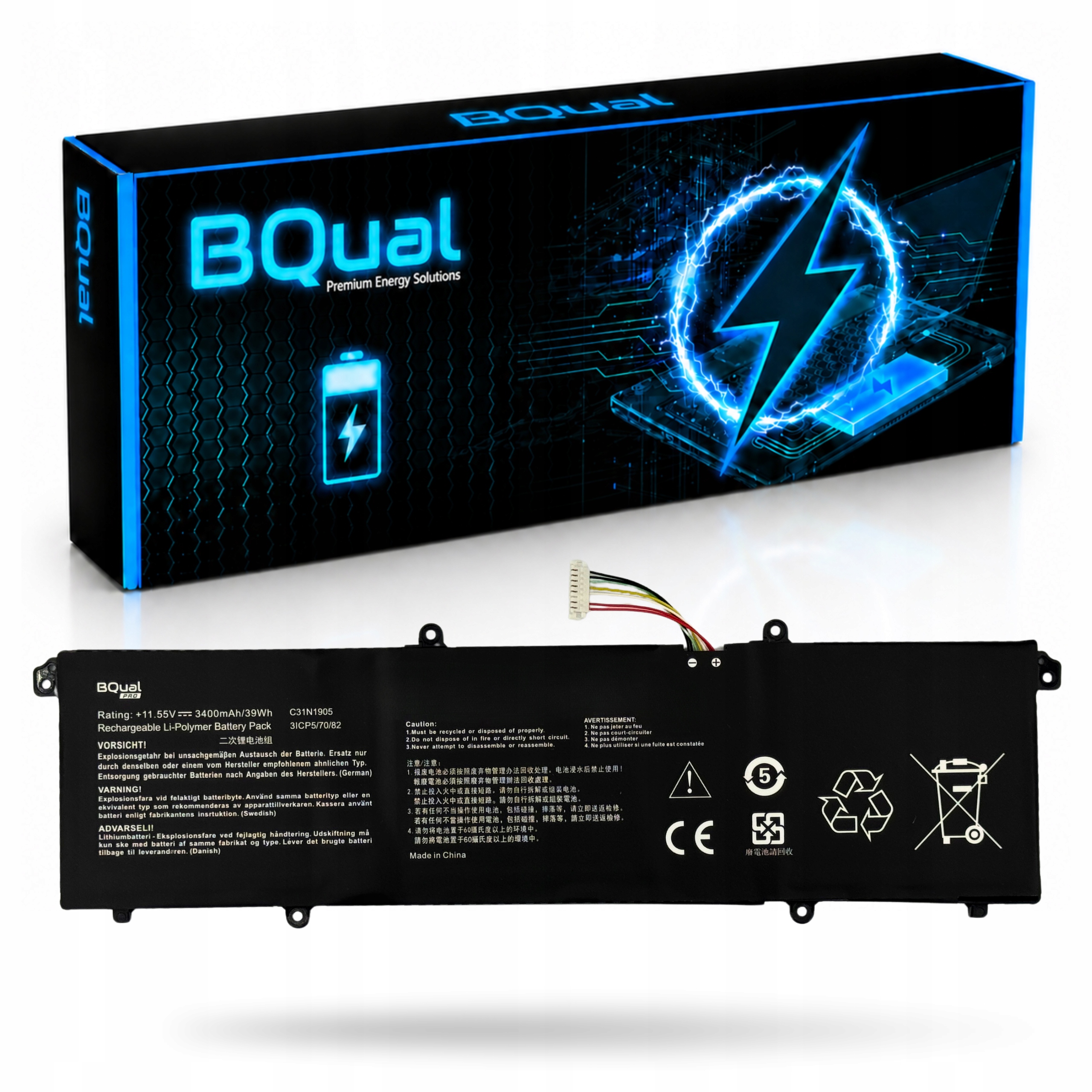 Bateria C31N1905 do Asus VivoBook S13 S333 K533F S521FA V533F S14 S433 M433