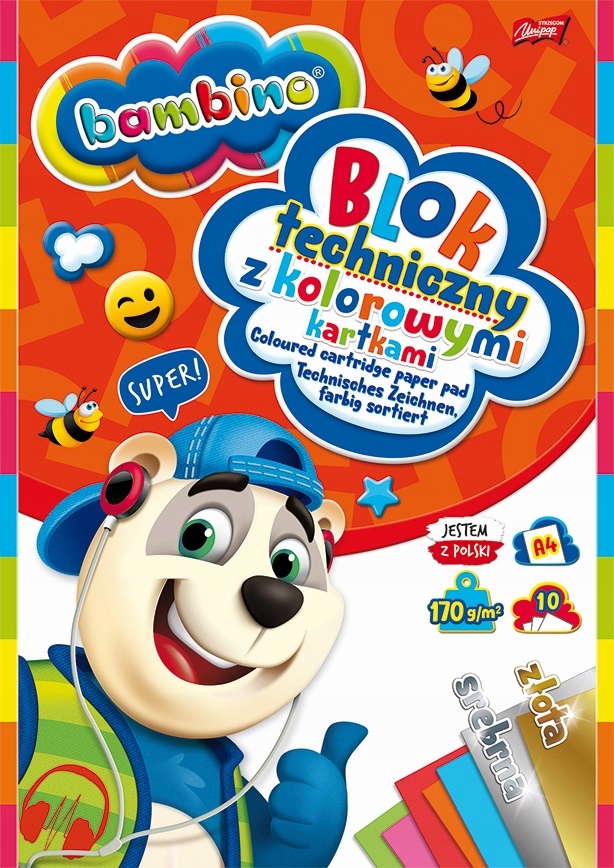 

Blok techniczny A4 kolor Bambino A4+ Złota I Srebr