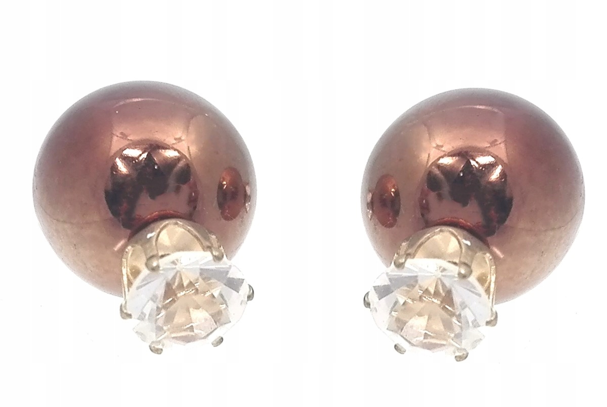 

Kolczyki kule tribal z kryształkami brązowe