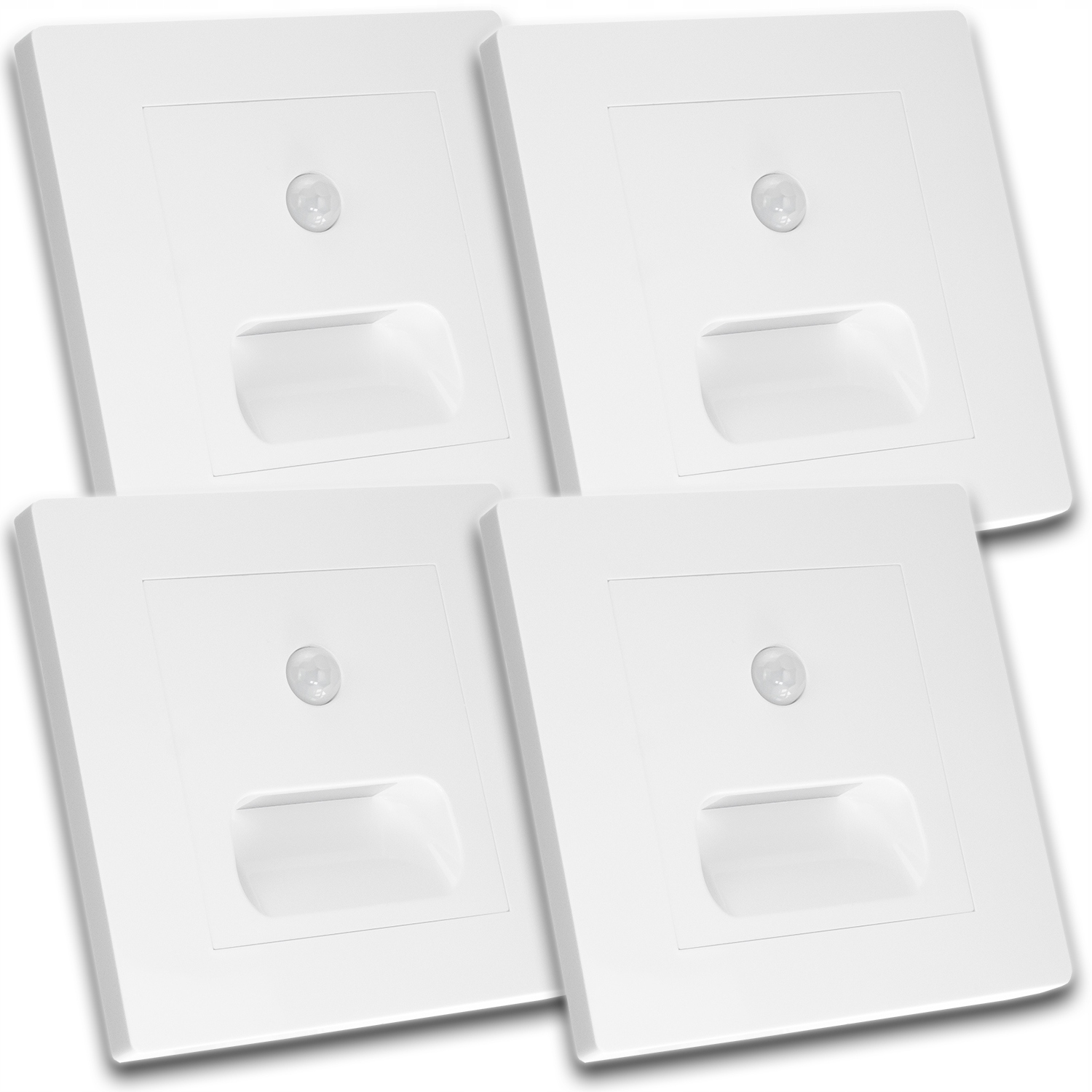 4X Bílá Čtvercová Led Schodišťová Lampa Pro Osvětlení Schodů
