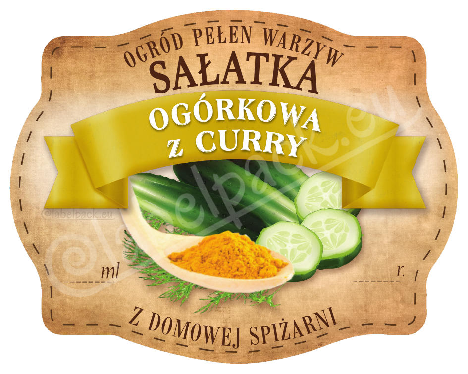 

Sałatka Ogórkowa Z Curry Etykieta, naklejka 10x