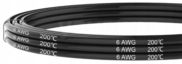 

Przewód silikonowy 6 Awg czarny 1mb, (6AWG=16mm2)