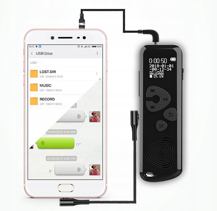 Rejestrator podsłuch 75 godzin nagrywania hasło Model QX2