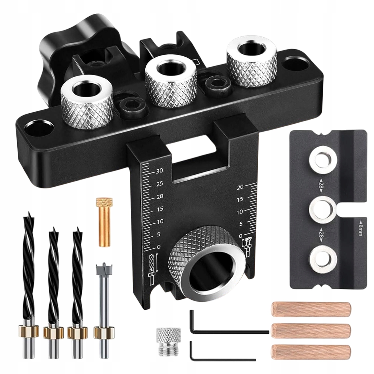 Šablona Pro Vrtání S Polohovacím Klipem A 4 Vrtáky 3V1