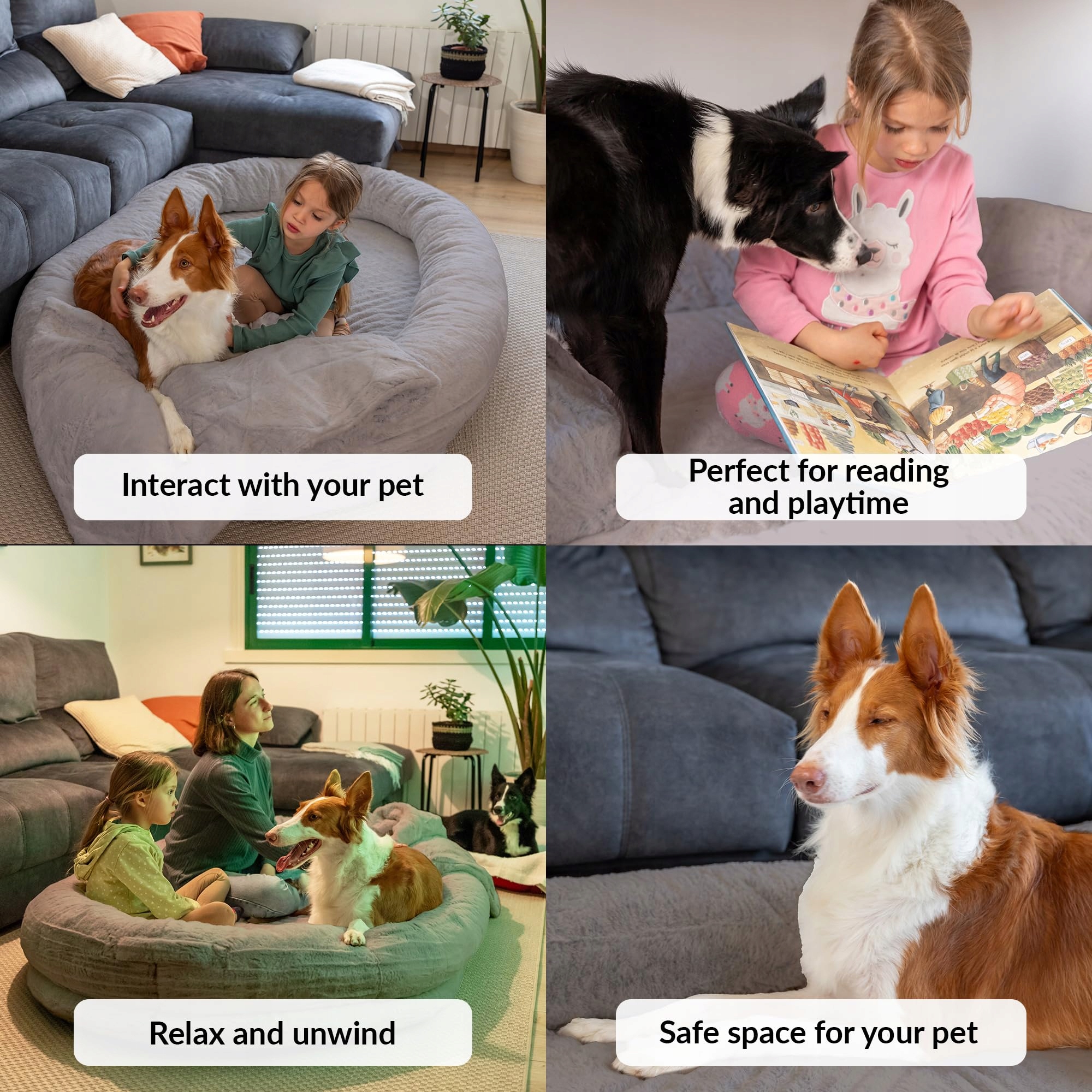 HUNDEBETT Dla Ludzi I Psów Ogromne Wygodne Łóżko Szare — miniatura 7