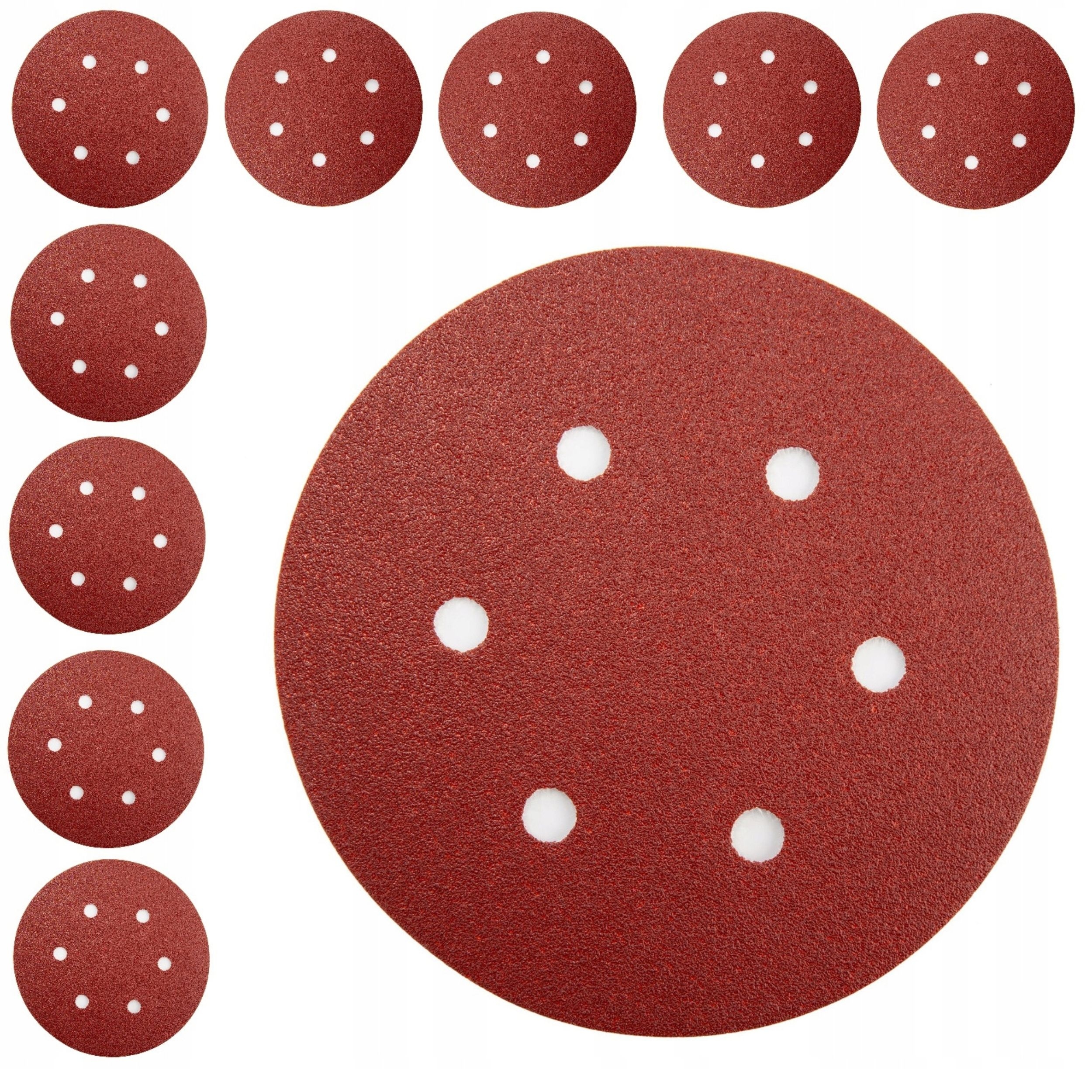 10 Ks Brusný Papír Suchý Zip Disk 150mm P150
