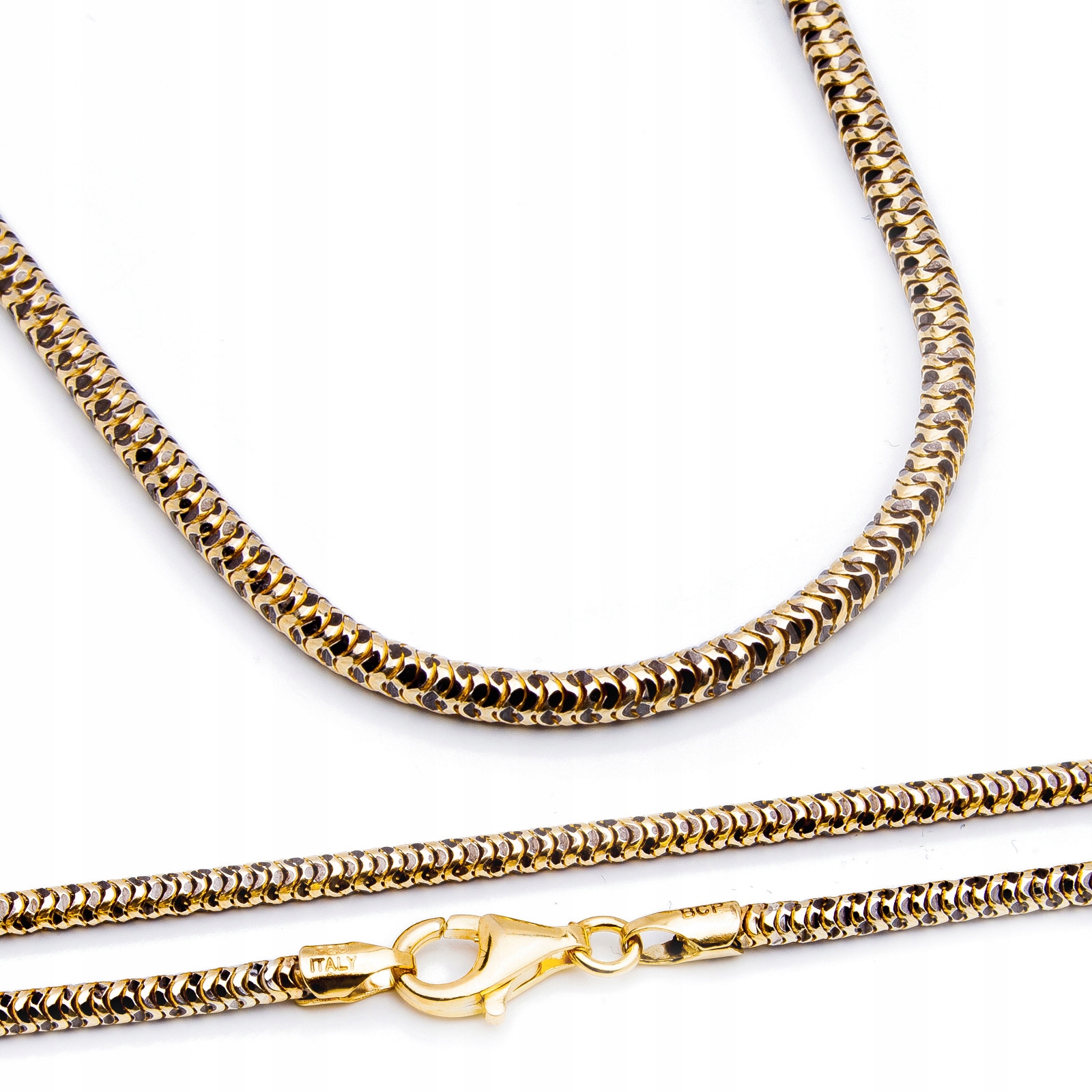 Stříbrný pozlacený řetízek pro dámu, zmijka, 45 cm