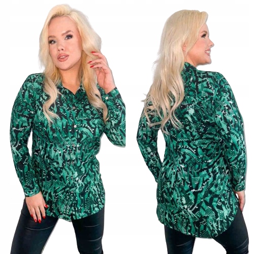 Klasická košile Sandra vzor hadí kůže barva zelená velikost 58
