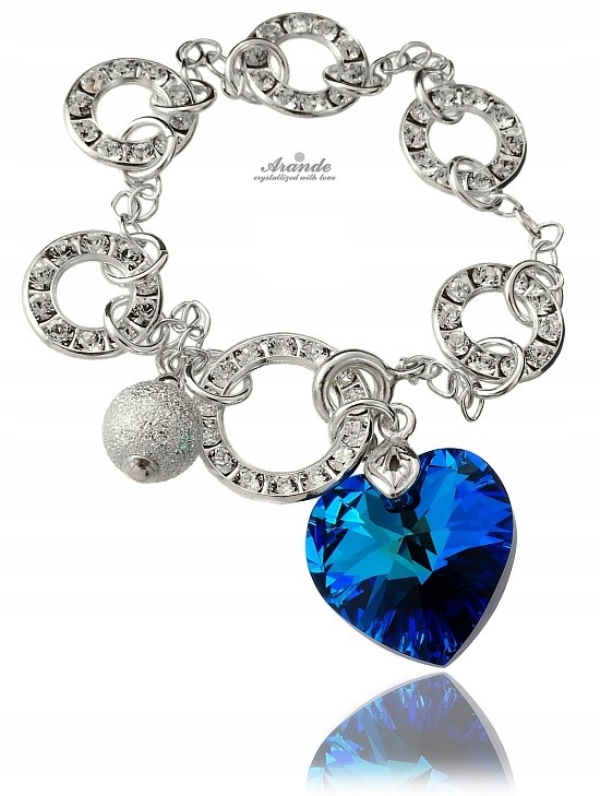 Křišťálový náramek Crystalear Blue Stříbro