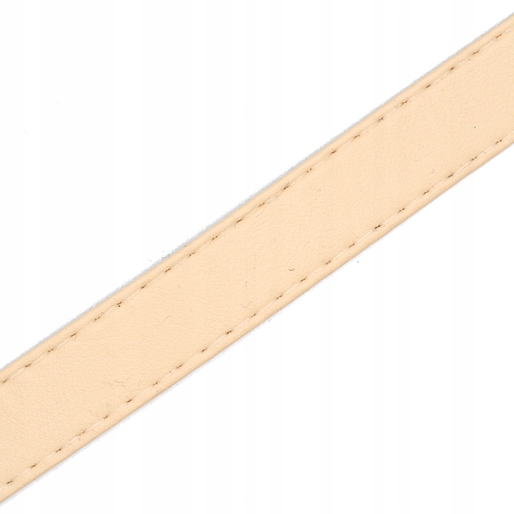 PASEK Z EKOSKÓRY PRZESZYTY 15 mm - BEŻOWY