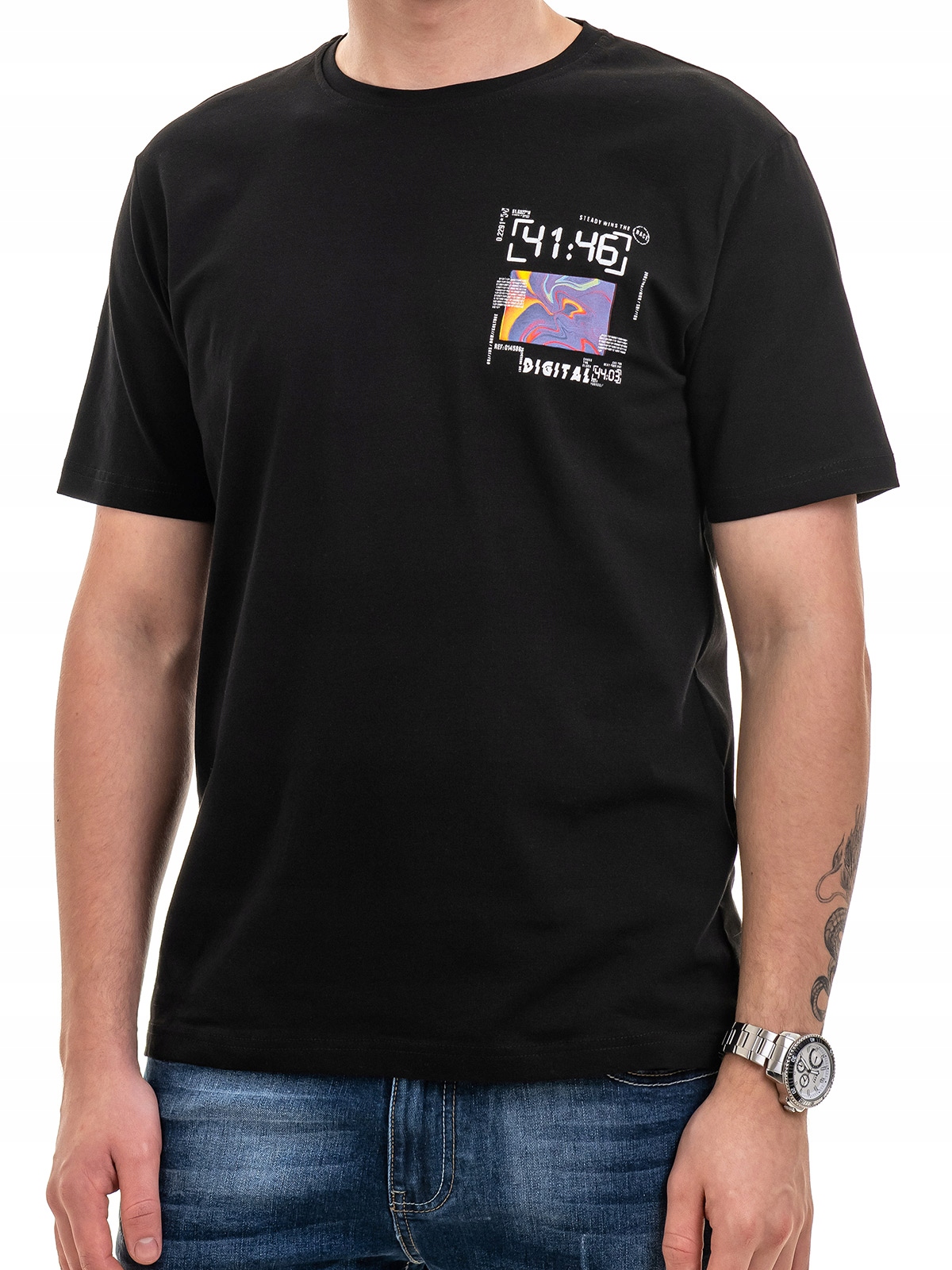 

Koszulka męska t-shirt nadruk na plecach czerń M